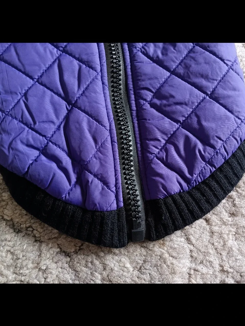 💜🖤 Gooby Dog Puffer Vest Quilted Jacket Large Purple Water Resistant Pet